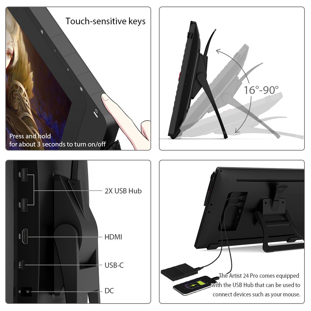 Artist 24 Pro 2560 x 1440 QHD 24 inch Best Budget Drawing Tablet 
