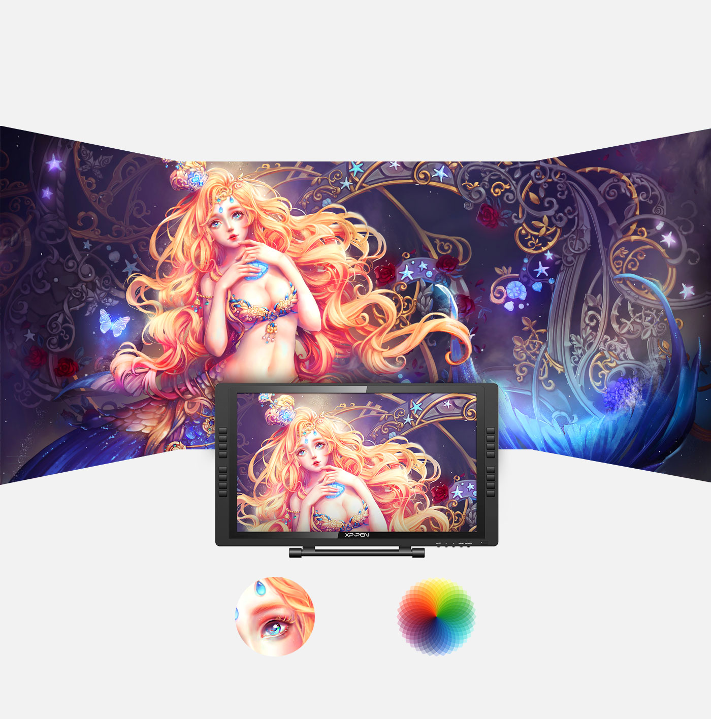  Artist 22E Pro Drawing Tablet features of 1080p resolution HD IPS Display 